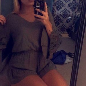 She + Sky Forrest Green Romper